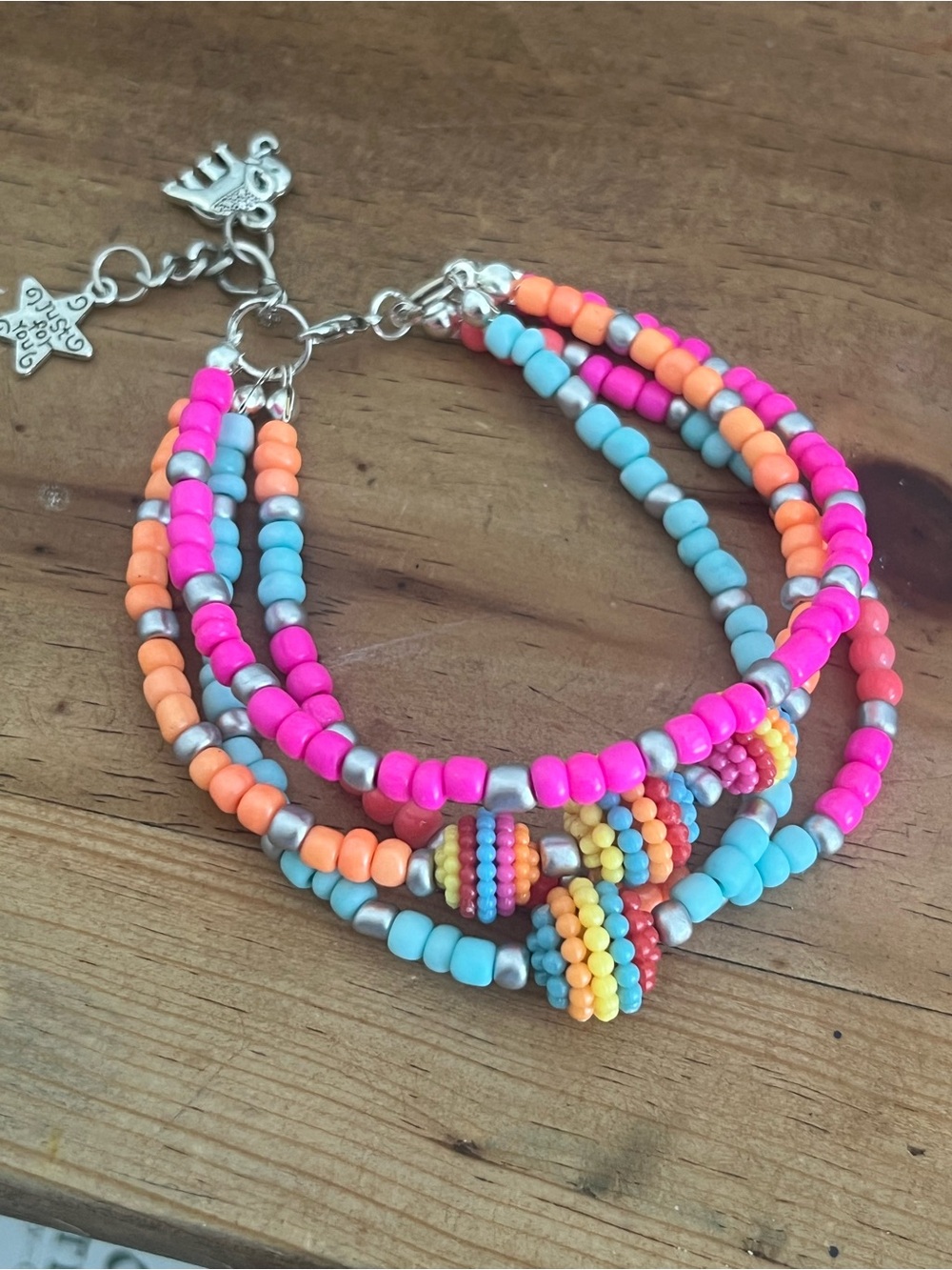 Retro 80’s Neon Multicolor Beaded Wrap Bracelet - Women Jewelry